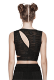 Top with Asymmetrical Cutouts and Cross-Structured Design