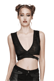 Top with Asymmetrical Cutouts and Cross-Structured Design