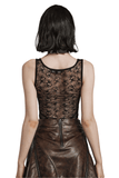 Transparent Black Lace Bodysuit with Spiderweb Pattern