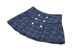 Trendy Plaid Skirt with Star-Embellished Button Details