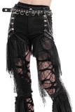 Tulle-Layered Gothic Shorts with Chain Accents