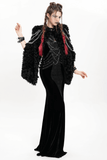 Velvet Gothic Maxi Dress with Chains and Halter Neck