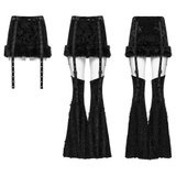 Velvet Gothic Skirt with Fur Trim and Removable Flared Pants