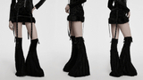 Velvet Gothic Skirt with Fur Trim and Removable Flared Pants