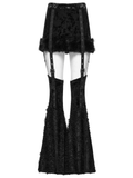 Velvet Gothic Skirt with Fur Trim and Removable Flared Pants