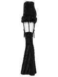Velvet Gothic Skirt with Fur Trim and Removable Flared Pants