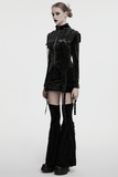 Velvet Gothic Skirt with Fur Trim and Removable Flared Pants