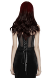 Velvet Rose Gothic Mesh Corset Top with Appliques