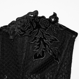 Velvet Rose Gothic Mesh Corset Top with Appliques