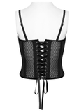 Velvet Rose Gothic Mesh Corset Top with Appliques