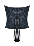 Victorian Blue Floral Jacquard Overbust Corset Top