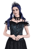 Victorian Blue Floral Jacquard Overbust Corset Top