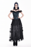 Victorian Blue Floral Jacquard Overbust Corset Top