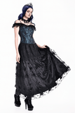 Victorian Blue Floral Jacquard Overbust Corset Top