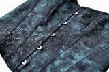 Victorian Blue Floral Jacquard Overbust Corset Top