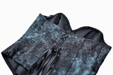 Victorian Blue Floral Jacquard Overbust Corset Top
