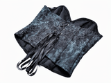 Victorian Blue Floral Jacquard Overbust Corset Top