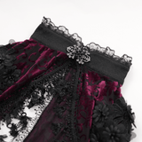 Victorian-Inspired Burgundy Lace Bolero with Bell Sleeves