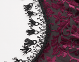 Victorian-Inspired Burgundy Lace Bolero with Bell Sleeves