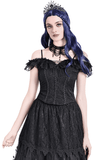 Victorian Lace-Up Bustier Top with Ruffled Neckline