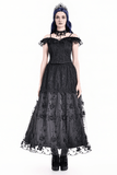 Victorian Lace-Up Bustier Top with Ruffled Neckline
