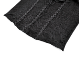 Victorian Lace-Up Bustier Top with Ruffled Neckline