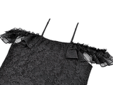 Victorian Lace-Up Bustier Top with Ruffled Neckline