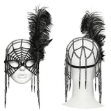 Vintage Gothic Spider Web Feather Masquerade Mask