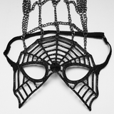 Vintage Gothic Spider Web Feather Masquerade Mask