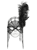 Vintage Gothic Spider Web Feather Masquerade Mask