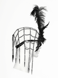 Vintage Gothic Spider Web Feather Masquerade Mask