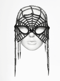Vintage Gothic Spider Web Feather Masquerade Mask