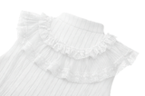 White Gothic Lolita Lace Dress with Frilly Skirt