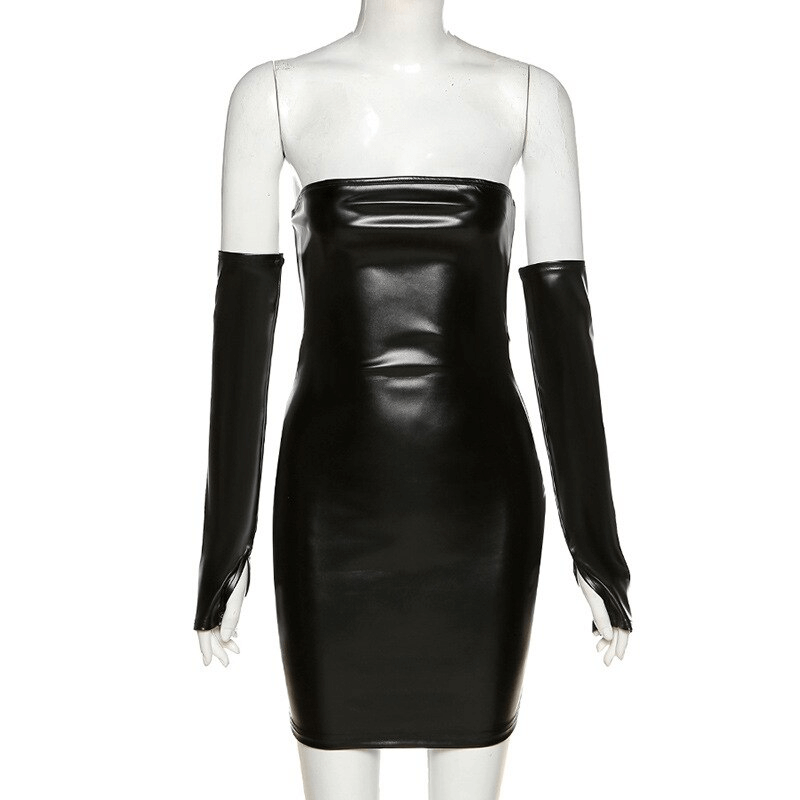 Women's Backless Off-the-Shoulder Mini Dress with Detachable Sleeves / Female Sexy Outfits - EVE's SECRETS