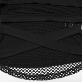 Women's Black Mesh Hooded Cutout Sleeveless Top