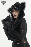Women's Cat Ear Hooded Scarf / Gothic Hat with Pockets