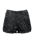 Women's Dark Rose Textured Lace Edged Gothic Shorts
