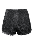 Women's Dark Rose Textured Lace Edged Gothic Shorts