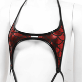 Women's Erotic Mermaid Swimsuit with Fish Scale Pattern / Shiny Metallic Micro Sling Monokini - EVE's SECRETS