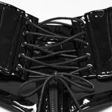 Women's Glossy Leather Corset Belt with Zipper