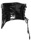 Women's Glossy Leather Corset Belt with Zipper
