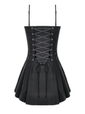 Women's Gothic Buckled Corset Mini Dress with Straps