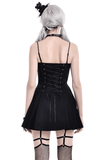 Women's Gothic Buckled Corset Mini Dress with Straps