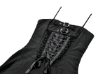 Women's Gothic Buckled Corset Mini Dress with Straps