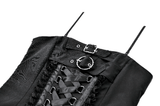 Women's Gothic Buckled Corset Mini Dress with Straps