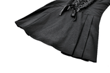 Women's Gothic Buckled Corset Mini Dress with Straps