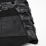 Women's Gothic High Waist Mesh Shorts with Studs