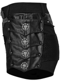 Women's Gothic High Waist Mesh Shorts with Studs