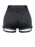 Women's Gothic High-Waist Shorts with Lace-Up Cutouts
