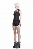 Women's Gothic High-Waist Shorts with Lace-Up Cutouts